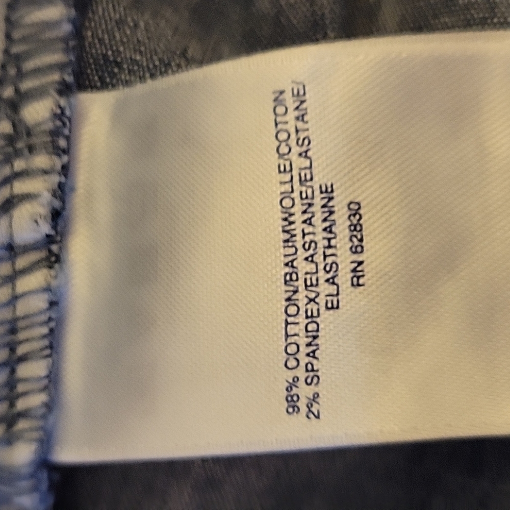 Lands' End blue chambray mid rise stretch shorts 4 pockets belt loops sz 10 EUC… - Picture 5 of 6